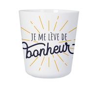 Fabulous Bijoux Tasse Plastique Incassable Enfant et Adulte - Je me Lève de Bonheur Humour Blague - Mug Polymère Résistante aux Chocs - Idéal Maison, École, Camping et Pique-Nique - Imprimé en France