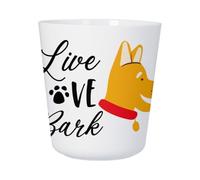Fabulous Bijoux Tasse Plastique Incassable Enfant et Adulte - Live Love Bark Dog Pets - Mug Polymère Résistante aux Chocs - Idéal Maison, École, Camping et Pique-Nique - Imprimé en France