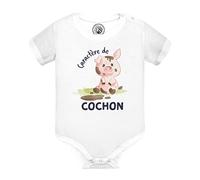 Fabulous Body Bébé Manche Courte Blanc Caractère de Cochon Humour Expression