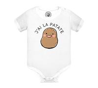 Fabulous Body Bébé Manche Courte Blanc J'ai la Patate Expression Légumes Humour