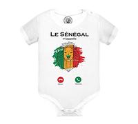 Fabulous Body Bébé Manche Courte Blanc Le Sénégal M'Appelle Voyage Lion Afrique