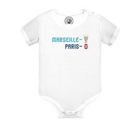 Fabulous Body Bébé Manche Courte Blanc Marseille 1 - Paris 0 Sport Foot Champion Ballon C1