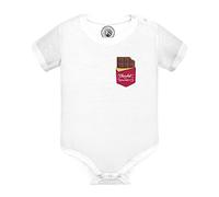 Fabulous Body Bébé Manche Courte Blanc Poche Surprise Chocolat au Lait Illustration Groumandise