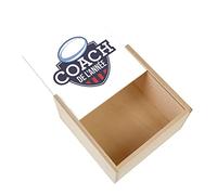 Fabulous Boite Coffret en Bois - Coach de l'année Rugby Sport Ballon Stade XV (11 x 11 x 3,5 cm)