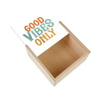 Fabulous Boite Coffret en Bois - Good Vibes Only Music Funk 70's Vintage Retro Style (11 x 11 x 3,5 cm)