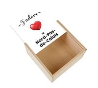 Fabulous Boite Coffret en Bois - J'adore Le Nord Pas De Calais Region de France Lille (11 x 11 x 3,5 cm)