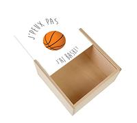 Fabulous Boite Coffret en Bois - J'Peux Pas J'Ai Basket Ballon de Basket-Ball Sport (11 x 11 x 3,5 cm)