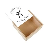 Fabulous Boite Coffret en Bois - J'Peux Pas J'Ai La Flemme Humour Dessin le Dab du Panda Animaux (11 x 11 x 3,5 cm)