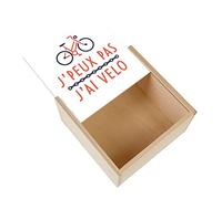 Fabulous Boite Coffret en Bois - J'Peux Pas J'ai Vélo Cyclisme VTT Route (11 x 11 x 3,5 cm)