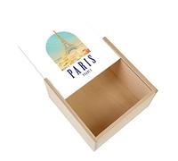 Fabulous Boite Coffret en Bois - Paris France Illustration Voyage Tour Eiffel Decouverte (11 x 11 x 3,5 cm)