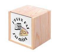 Fabulous Boite en Bois Coffret - J'Peux Pas J'ai Crêpe Bretagne Terroir Nourriture (10 x 10 x 10 cm)