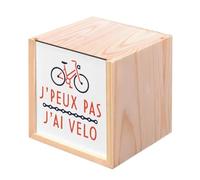 Fabulous Boite en Bois Coffret - J'Peux Pas J'ai Vélo Cyclisme VTT Route (10 x 10 x 10 cm)