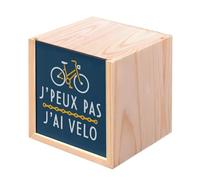 Fabulous Boite en Bois Coffret - J'Peux Pas J'ai Vélo Cyclisme VTT Route (10 x 10 x 10 cm)