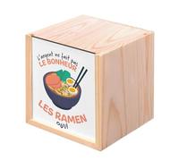 Fabulous Boite en Bois Coffret - Ramen - L'argent ne Fait Pas le Bonheur Japon (10 x 10 x 10 cm)