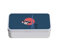 Fabulous Boite en Métal Bleu - Sushi Cuisine Poisson Japon Asie Culture - 11 x 18,5 x 5,5 cm - Boite de rangement, clé, outils, boite à Lunch, Sucre, Biscuit