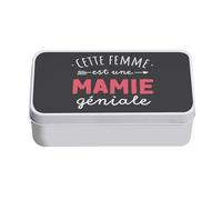 Fabulous Boite en Métal Noir - Cette Femme est une Mamie Géniale Grand-Mère - 11 x 18,5 x 5,5 cm - Boite de rangement, clé, outils, boite à Lunch, Sucre, Biscuit