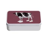 Fabulous Boite en Métal Rouge - Sneakerhead Vache Chaussure Collage Art Surréalisme - 11 x 18,5 x 5,5 cm - Boite de rangement, clé, outils, boite à Lunch, Sucre, Biscuit