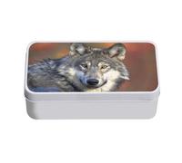 Fabulous Boite en Métal Tete de Loup Vie Animale Nature Sauvage Prédateur - 11 x 18,5 x 5,5 cm - Boite de rangement, clé, outils, boite à Lunch, Sucre, Biscuit