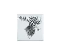 Fabulous Carreau Ceramique Décoratif 10,8 x 10,8 cm - Dessin Tête d'Élan Animaux de la Forêt Canada Hiver
