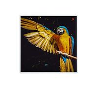 Fabulous Carreau Céramique Décoratif 15,2 x 15,2 cm - Splendide Perroquet Jaune et Bleu Oiseau Exotique