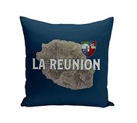 Fabulous Coussin 40x40 cm La Réunion 974 Ile Departement Carte Ancienne France