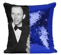Fabulous Coussin avec Housse Sequin - Paillettes Bleu Ava Gardner et Frank Sinatra 2 [40 x 40 cm] Bleu G