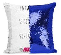 Fabulous Coussin avec Housse Sequin - Paillettes Bleu Batman Superman Spiderman Ma Maman Humour Super Mere [40 x 40 cm] Bleu G