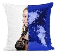 Fabulous Coussin avec Housse Sequin - Paillettes Bleu Beyonce Star 1 [40 x 40 cm] Bleu G