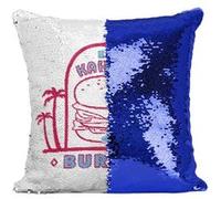 Fabulous Coussin avec Housse Sequin - Paillettes Bleu Big Kahuna Burger [40 x 40 cm] Bleu G