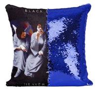 Fabulous Coussin avec Housse Sequin - Paillettes Bleu Black Sabbath Heaven And Hell [40 x 40 cm] Bleu G