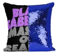 Fabulous Coussin avec Housse Sequin - Paillettes Bleu Black Sabbath Master Of Reality [40 x 40 cm] Bleu G