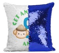 Fabulous Coussin avec Housse Sequin - Paillettes Bleu Cet Animal À 8 Ans [40 x 40 cm] Bleu G