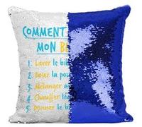 Fabulous Coussin avec Housse Sequin - Paillettes Bleu Comment Préparer un Biberon [40 x 40 cm] Bleu G