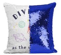 Fabulous Coussin avec Housse Sequin - Paillettes Bleu Diverse as the Universe [40 x 40 cm] Bleu G