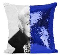 Fabulous Coussin avec Housse Sequin - Paillettes Bleu Doris Day Actrice 3 [40 x 40 cm] Bleu G