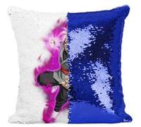 Fabulous Coussin avec Housse Sequin - Paillettes Bleu Dragon Ball Super Black Goku [40 x 40 cm] Bleu G