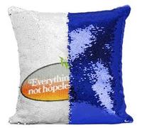 Fabulous Coussin avec Housse Sequin - Paillettes Bleu Everything is Not Hopeless Now [40 x 40 cm] Bleu G