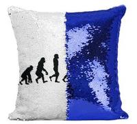 Fabulous Coussin avec Housse Sequin - Paillettes Bleu Evolution VR Games [40 x 40 cm] Bleu G
