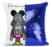 Fabulous Coussin avec Housse Sequin - Paillettes Bleu Game of Geek Dark Vador Mickey Je Suis Ton Père [40 x 40 cm] Bleu G