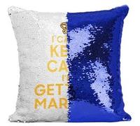 Fabulous Coussin avec Housse Sequin - Paillettes Bleu I Can't Keep Calm I'm Getting Married [40 x 40 cm] Bleu G