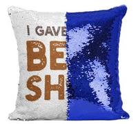 Fabulous Coussin avec Housse Sequin - Paillettes Bleu I Gave It My Best Shot [40 x 40 cm] Bleu G