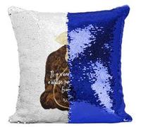 Fabulous Coussin avec Housse Sequin - Paillettes Bleu Il y a Une Voix Qui N'utilise Pas Les Mots Rumi [40 x 40 cm] Bleu G