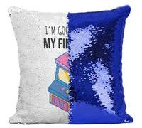 Fabulous Coussin avec Housse Sequin - Paillettes Bleu I'm Good with my Fingers Bartop Arcade [40 x 40 cm] Bleu
