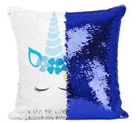 Fabulous Coussin avec Housse Sequin - Paillettes Bleu Je Suis Une Licorne Laissez-Moi Dormir S'il Vous Plaît [40 x 40 cm] Bleu G