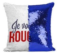 Fabulous Coussin avec Housse Sequin - Paillettes Bleu Je Vois Rouge [40 x 40 cm] Bleu G