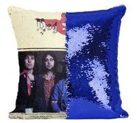 Fabulous Coussin avec Housse Sequin - Paillettes Bleu Keef Hartley Band Dog Soldier [40 x 40 cm] Bleu G