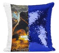 Fabulous Coussin avec Housse Sequin - Paillettes Bleu King Kong Lives Cinéma Vintage [40 x 40 cm] Bleu G