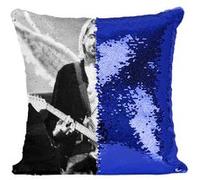 Fabulous Coussin avec Housse Sequin - Paillettes Bleu Kurt Cobain Ange Nirvana [40 x 40 cm] Bleu G