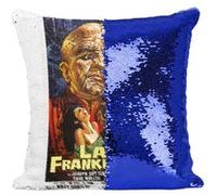 Fabulous Coussin avec Housse Sequin - Paillettes Bleu Lady Frankenstein Cinéma Vintage [40 x 40 cm] Bleu G