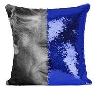 Fabulous Coussin avec Housse Sequin - Paillettes Bleu Leonard Bernstein Compositeur Chef d'Orchestre [40 x 40 cm] Bleu G